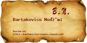 Bartakovics Noémi névjegykártya